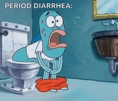 Spongebob Squarepants Is Sitting On A Toilet With His Pants Down . GIF