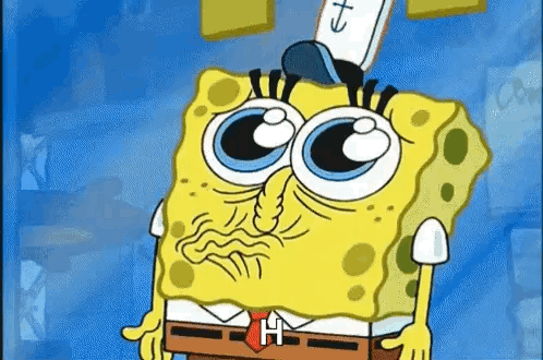 Spongebob Squarepants Is Wearing A Sailor Hat And A Red Tie And Has A Big Nose . GIF