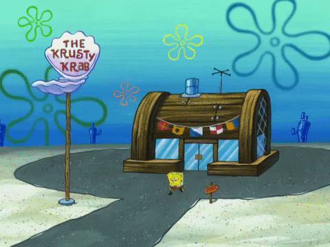 Spongebob Squarepants Leaving Krusty Krab Alone GIF