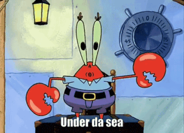 Spongebob Squarepants Little Mermaid Mr Krabs Dancing Under The Sea Sebastian Gif GIF