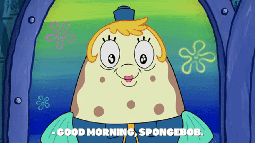 Spongebob Squarepants Mrs. Puff Good Morning Cartoon GIF