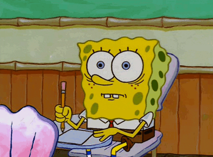 Spongebob Squarepants Nervous And Shaking From Study GIF