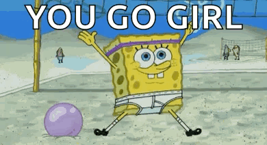 SpongeBob SquarePants Playing Volleyball in Underwear and Headband