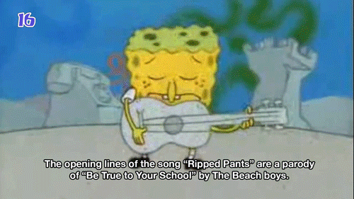 Spongebob Squarepants Ripped Pants Singing GIF