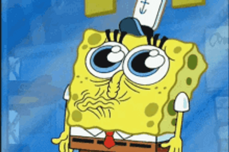 Spongebob Squarepants Sad Look And Pouting Mouth GIF | GIFDB.com