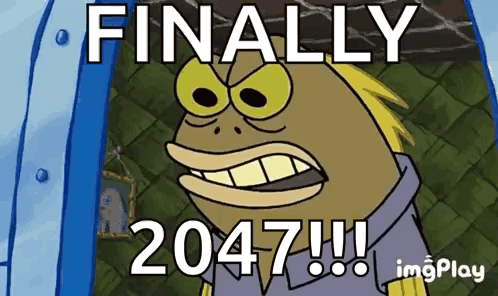 SpongeBob SquarePants Saying Finally 2047 GIF