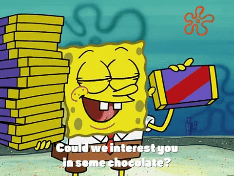Spongebob Squarepants Selling Chocolates GIF