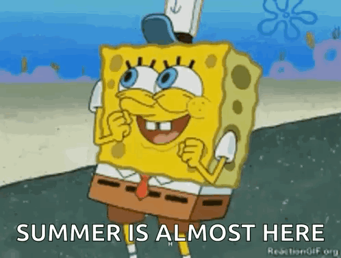 SpongeBob SquarePants Smiling on Beach