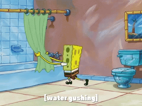 Spongebob Squarepants Splashing Water GIF