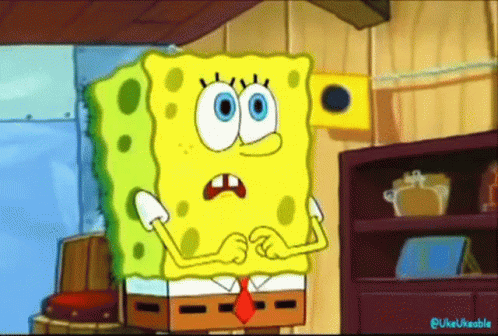 SpongeBob SquarePants Standing In Front Of Shelf GIF
