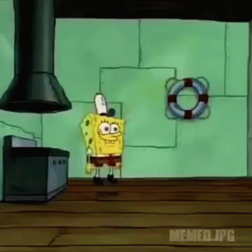 SpongeBob SquarePants Standing in Kitchen