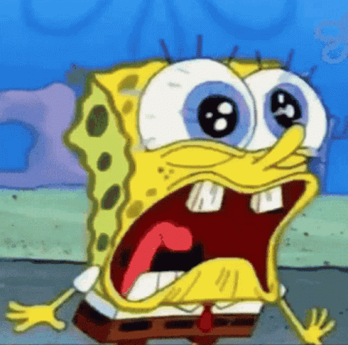 Spongebob Squarepants Surprised Face Mouth Open Eyes Closed GIF