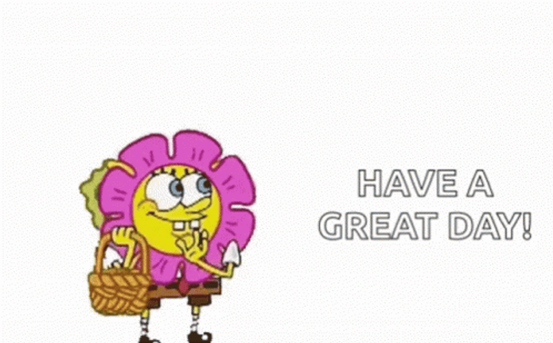 Spongebob Squarepants Throwing Petals Good Morning Cartoon GIF