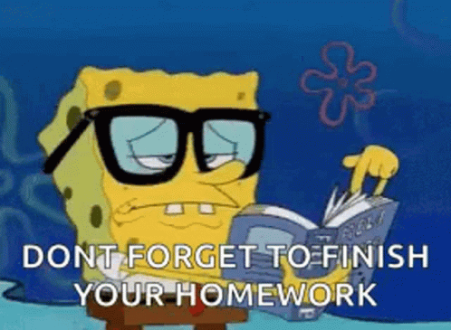 Spongebob Squarepants Tired To Do Homework GIF