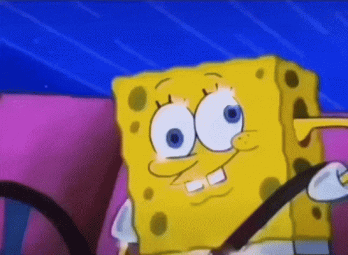 SpongeBob SquarePants Wearing Seatbelt In Car GIF