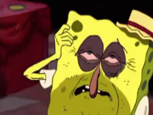 Spongebob Squarepants With Hat Looking Tired