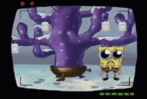 SpongeBob Standing In Front Of Tree GIF