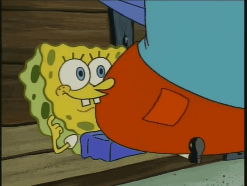 SpongeBob Standing Next To Another Cartoon Character GIF