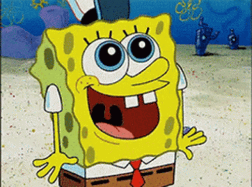 Spongebob Standing on Beach