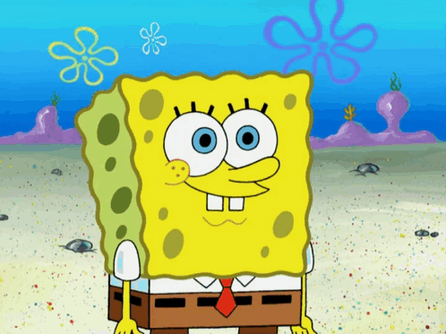 SpongeBob Standing on Sandy Beach