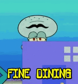 Spongebob Sunday Squidward Fine Dining GIF