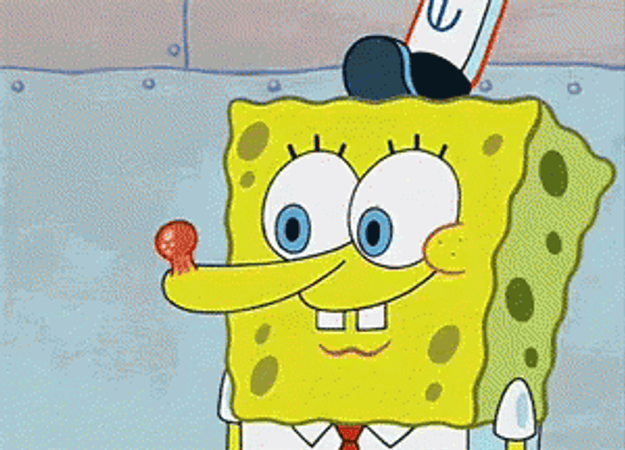 SpongeBob Surprised Pimple Popping GIF