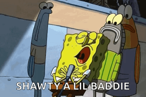 Spongebob Talking Into Microphone Beside Fish and Crab