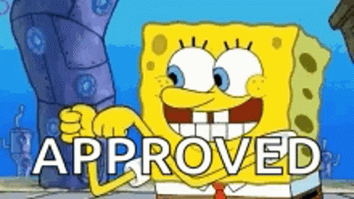 Spongebob Thumbs Up As Approved GIF