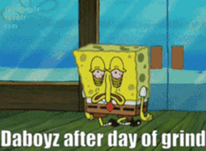 Spongebob Tired Daboyz After Day Of Grind GIF