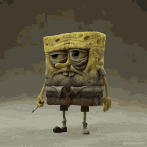 Spongebob Tired Exhausted 3d Model Spinning GIF