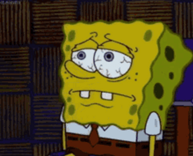 Spongebob Tired Exhausted Sleepy Droopy Face GIF