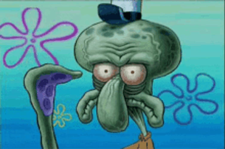 Spongebob Tired Squidward Face Headache GIF