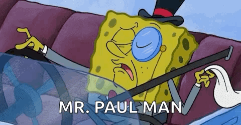 Spongebob Top Hat Glasses Saying Mr. Paul Man GIF