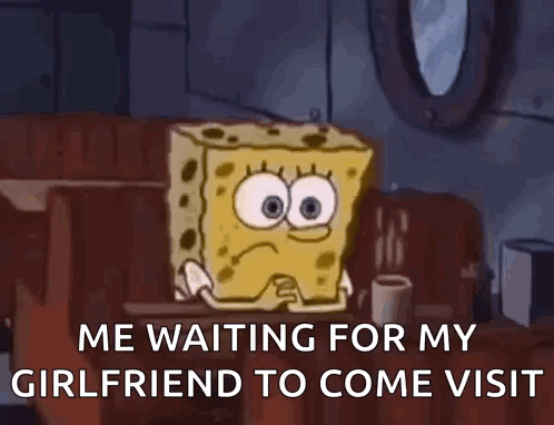 SpongeBob Waiting for Girlfriend With Coffee