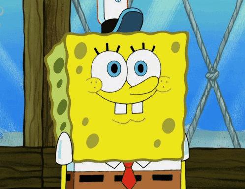 SpongeBob Wearing Tie and Hat