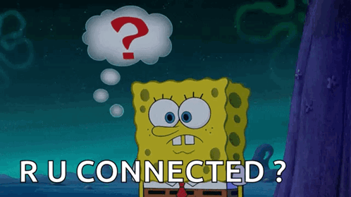 SpongeBob With Question Mark Thought Bubble and Ru Connected