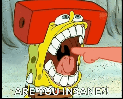 SpongeBob With Red Box Pointing at Patrick
