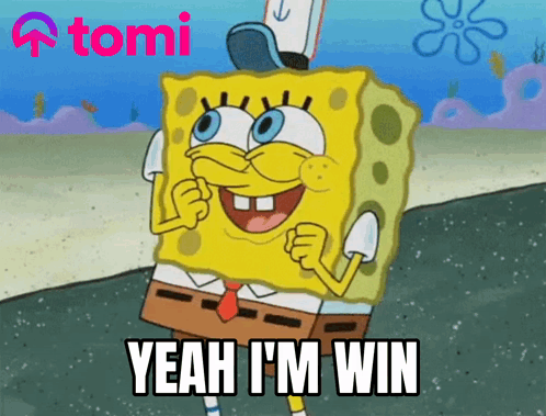 Spongebob Yeah I'm Win Tomi Logo GIF