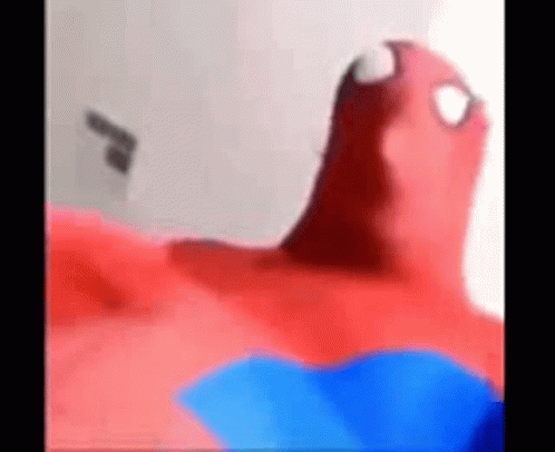 Spooderman Rubbing His Big Tummy GIF