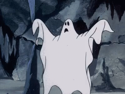 Floating Spooky Ghost In The Forest GIF