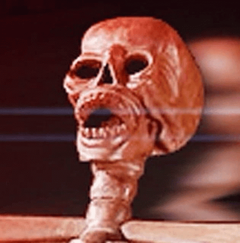 Spooky Skull With Open Mouth GIF