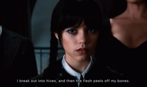 Spooky Angry Wednesday Addams GIF