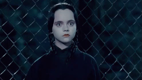 Spooky Angry Wednesday Addams GIF