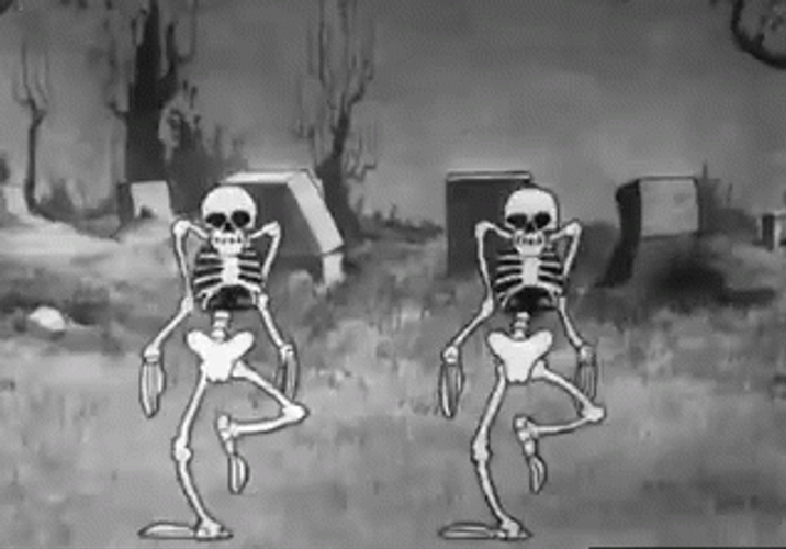 Spooky Scary Skeleton Stretching GIF