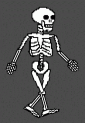 Pixelated Spooky Scary Skeletons Walking GIF