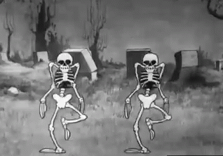Spooky Scary Skeleton Stretching GIF