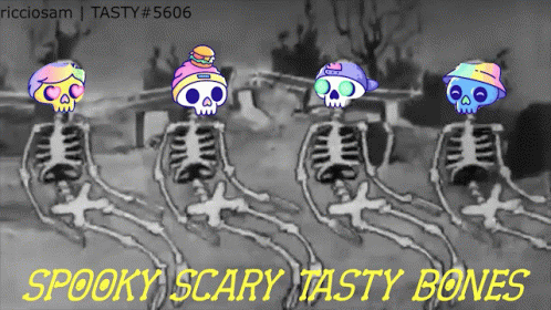 Spooky Scary Skeletons Tasty Bones GIF