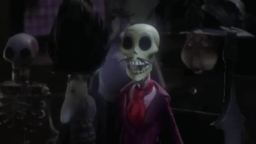 Spooky Scary Skeletons Jaw Drop GIF