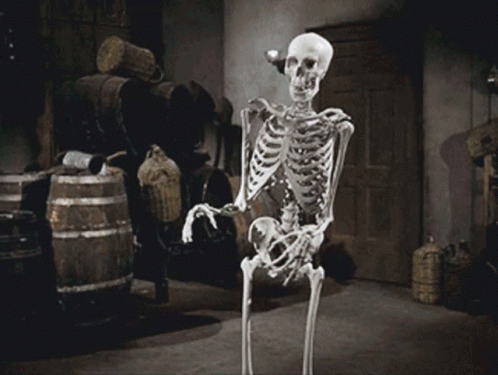 Spooky Scary Skeletons Pushed Woman GIF
