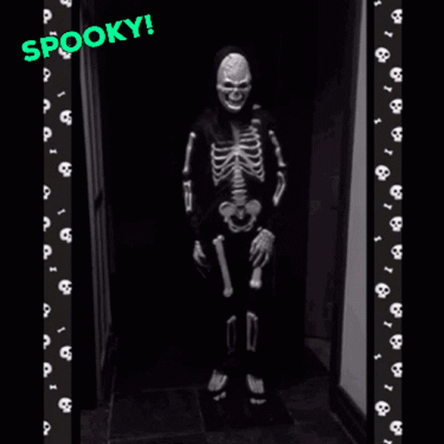 Spooky Scary Skeletons Costume Dancing GIF